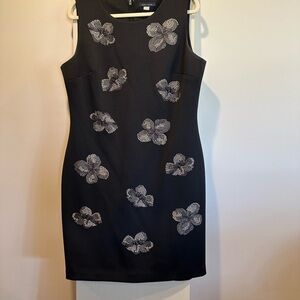Tommy Hilfiger Elegant Black Floral Sleeveless Dress